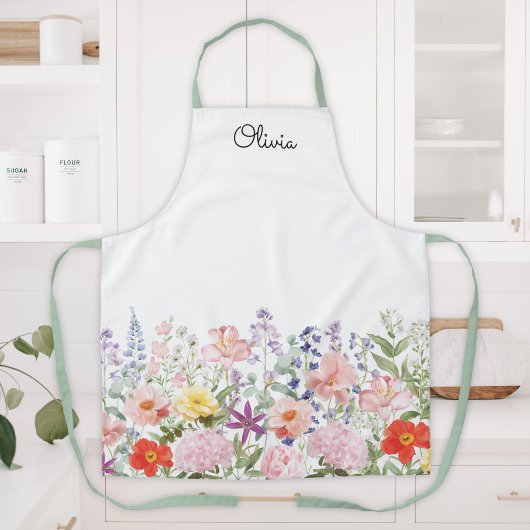 Farbenfrohe Hübsche Blumen Florale Gärten Personal Schürze