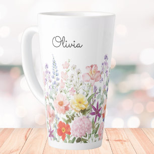 Farbenfrohe hübsche Blumen Floraler Garten Persona Milchtasse