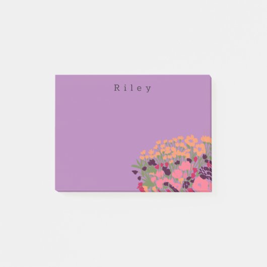 Farbenfrohe Hübsche Blüte Lass Blüte + Individuell Post-it Klebezettel (Vorderseite)