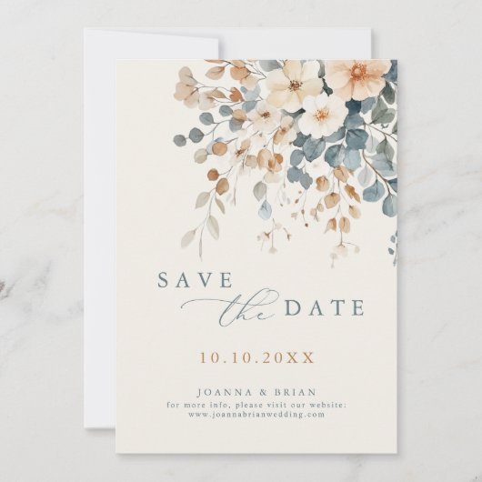 Farbenfrohe Hübsche FrühlingsWildblume Foto Save The Date (Vorderseite)