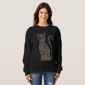 Farbenfrohe Hübsche Glaskatze Kätzchen Kätzchen Kä Sweatshirt (Vorne ganz)