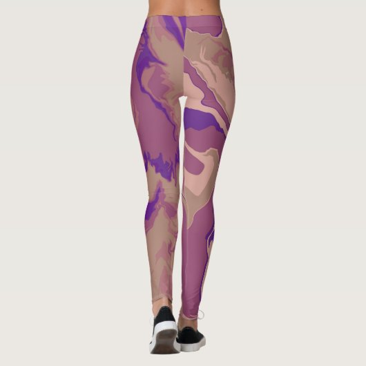 Farbenfrohe Hübsche Marmorfarbe Leggings (Rückseite)