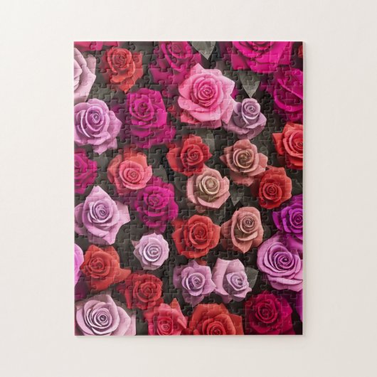 Farbenfrohe Hübsche Rose Verschiedene Farben Puzzle (Vertikal)