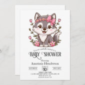 Farbenfrohe Hübsche Wolf Baby Dusche Einladung (Vorne/Hinten)