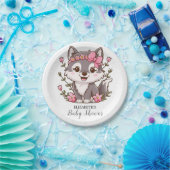 Farbenfrohe Hübsche Wolf Baby Dusche Pappteller (Party)
