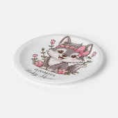 Farbenfrohe Hübsche Wolf Baby Dusche Pappteller (Schrägansicht)
