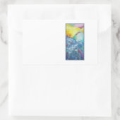 Farbenfrohe Hügel, Pflanze und Fox. Rechteckiger Aufkleber (Tasche)