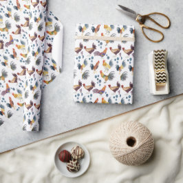 Farbenfrohe Hühner & Eier Geschenk für Wasserfarbe Geschenkpapier
