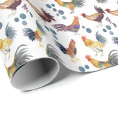 Farbenfrohe Hühner & Eier Geschenk für Wasserfarbe Geschenkpapier (Rolleneckpunkt)