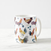 Farbenfrohe Hühner & Eier Wasserfarben Muster Kaffeetasse (VorderseiteRechts)