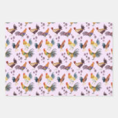 Farbenfrohe Hühner & Eier Wasserfarbenes Muster Se Geschenkpapier Set (Vorderseite 2)