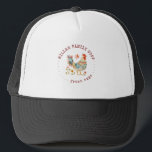 Farbenfrohe Hühnerfamilie Hühner Truckerkappe<br><div class="desc">LKW-Hut mit einer Hühnerdarstellung in der Mitte mit einem rustikalen Schriftart,  der ihn umschließt. Karo in unserem Shop für weitere Artikel.</div>