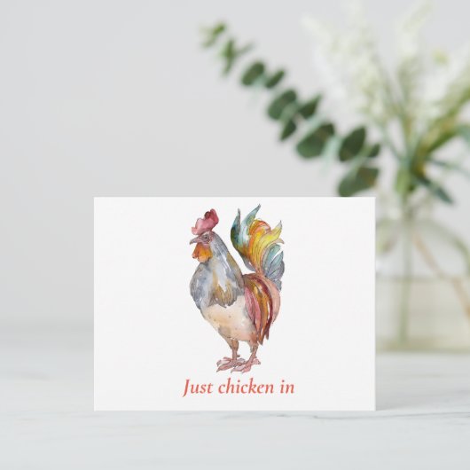 Farbenfrohe Hühnerflora Funny Just Chicken Postkarte (Stehend Vorderseite)