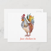 Farbenfrohe Hühnerflora Funny Just Chicken Postkarte (Vorne/Hinten)