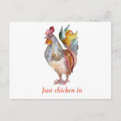 Farbenfrohe Hühnerflora Funny Just Chicken Postkarte (Vorderseite)
