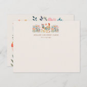 Farbenfrohe Hühnerflora Mitteilungskarte (Vorne/Hinten)