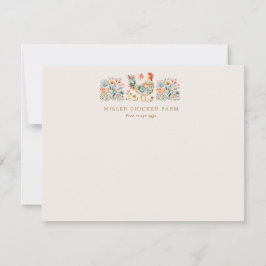 Farbenfrohe Hühnerflora Mitteilungskarte