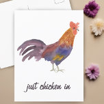 Farbenfrohe Hühnerwatte, nur wenige Schritte vom S Postkarte<br><div class="desc">Genießen Sie dieses skurrile Huhn auf dieser lustigen Karte. Sie können jederzeit Ihren eigenen Text ändern oder hinzufügen. Lass mir Bescheid,  wenn du etwas Maßgeschneidert haben möchtest.</div>