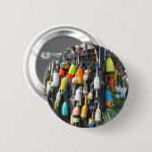 Farbenfrohe Hummer Buoys Button (Vorne & Hinten)