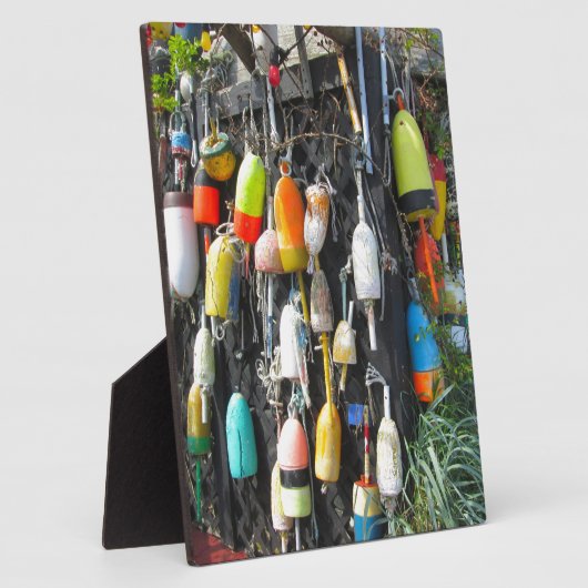 Farbenfrohe Hummer Buoys Fotoplatte (Seite)