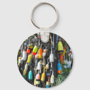 Farbenfrohe Hummer Buoys Schlüsselanhänger