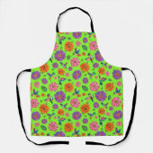 Farbenfrohe Hummingbird Blumengarten Muster Schürze (Vorderseite)