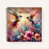 Farbenfrohe Hummingbird Flower Garden Custom Journ Notizblock (Vorderseite)