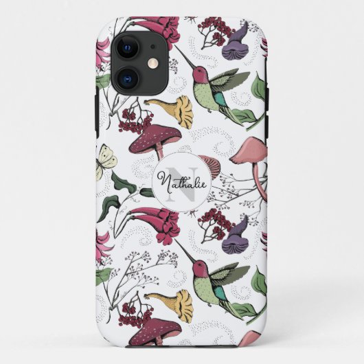 Farbenfrohe Hummingbird Garden Case-Mate iPhone Hülle (Rückseite)