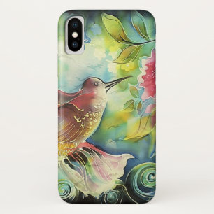 Farbenfrohe Hummingbird Seidenmalerei Case-Mate iPhone Hülle