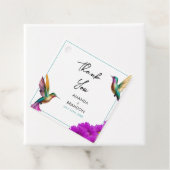 Farbenfrohe Hummingbirds Lila Daisies Wedding Geschenkanhänger (Beispiel)