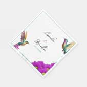 Farbenfrohe Hummingbirds Lila Daisies Wedding Serviette (Ecke)