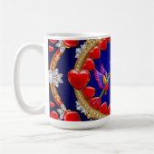 Farbenfrohe Hummingvögel umgeben von romantischem Kaffeetasse (Links)