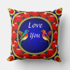 Farbenfrohe Hummingvögel umgeben von romantischem Kissen