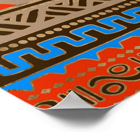 Farbenfrohe Hunab Ku Mayan Symbol #4 Poster (Ecke)