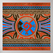 Farbenfrohe Hunab Ku Mayan Symbol #4 Poster (Vorne)