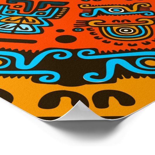 Farbenfrohe Hunab Ku Mayan Symbol #7 Poster (Ecke)