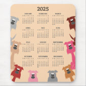 Farbenfrohe Hunde 2025 Kalender Mousepad (Vorne)