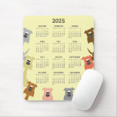 Farbenfrohe Hunde 2025 Kalender Mousepad (Mit Mouse)