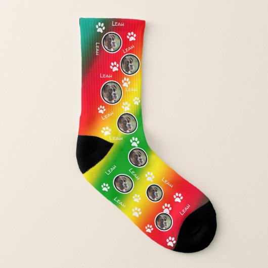 Farbenfrohe Hunde auf Socken Geschenke für Hundebe (Links - Innen)