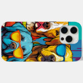 Farbenfrohe Hunde Case-Mate iPhone Hülle (Rückseite (Horizontal))