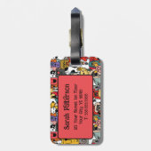 Farbenfrohe Hunde Gepäckanhänger (Rückseite vertikal)