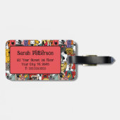 Farbenfrohe Hunde Gepäckanhänger (Rückseite horizontal)