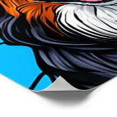 Farbenfrohe Hunde Gestaltete Glas Kunst Poster (Ecke)