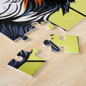 Farbenfrohe Hunde Gestaltete Glas Kunst Puzzle (Seite)
