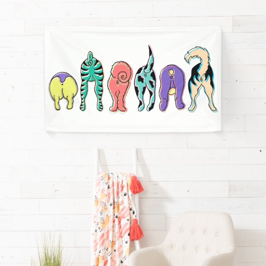 Farbenfrohe Hunde-Hintern Banner (Insitu)