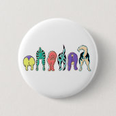 Farbenfrohe Hunde-Hintern Button (Vorderseite)
