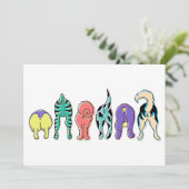 Farbenfrohe Hunde-Hintern Einladung (Stehend Vorderseite)