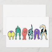 Farbenfrohe Hunde-Hintern Einladung (Vorne/Hinten)