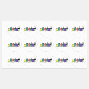 Farbenfrohe Hunde-Hintern Etiketten