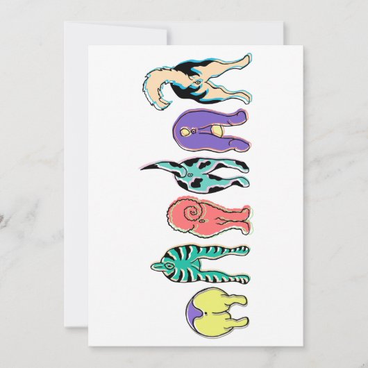 Farbenfrohe Hunde-Hintern Feiertagskarte (Vorderseite)